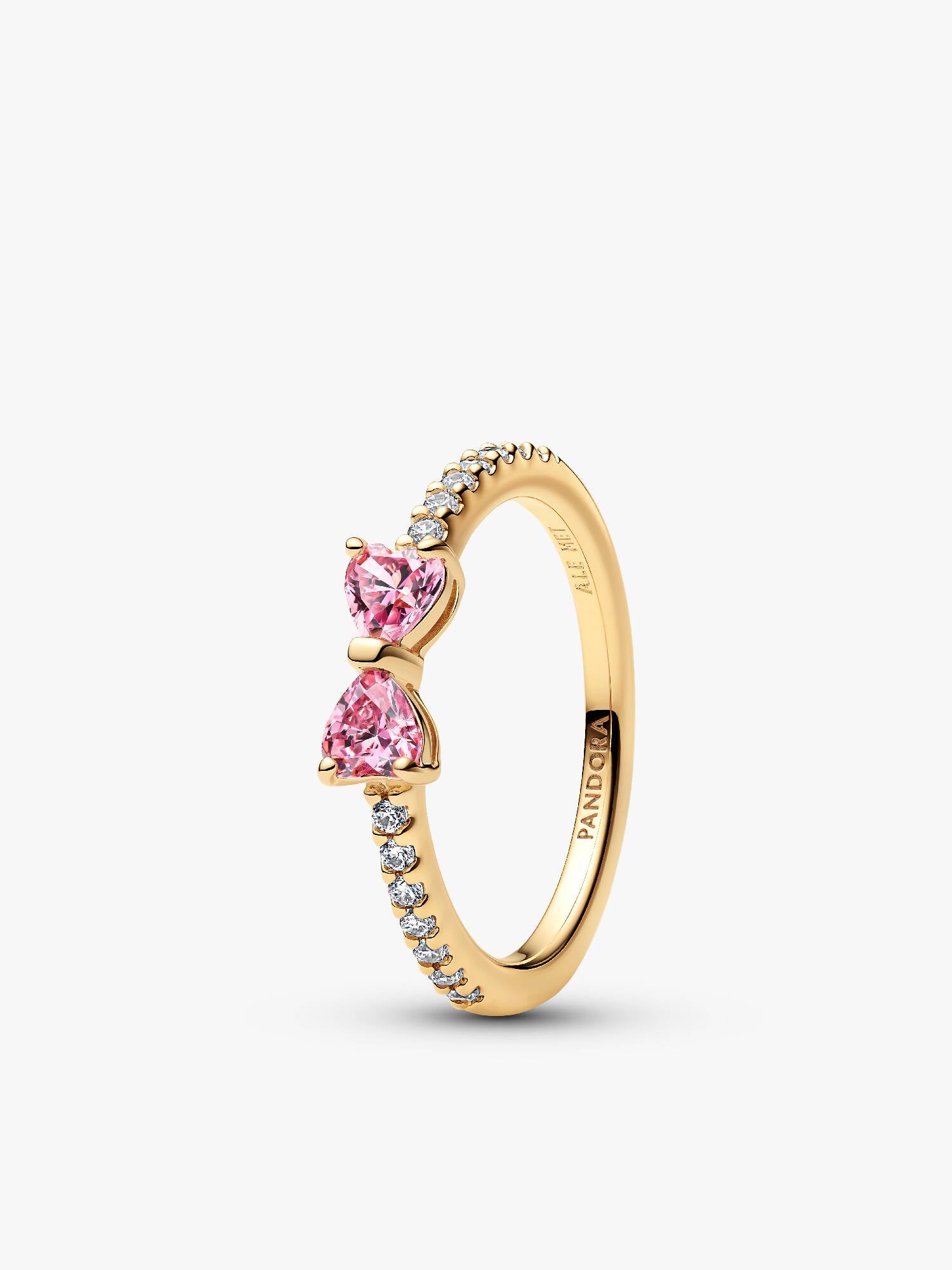 Bague Nœud Rose Scintillant
