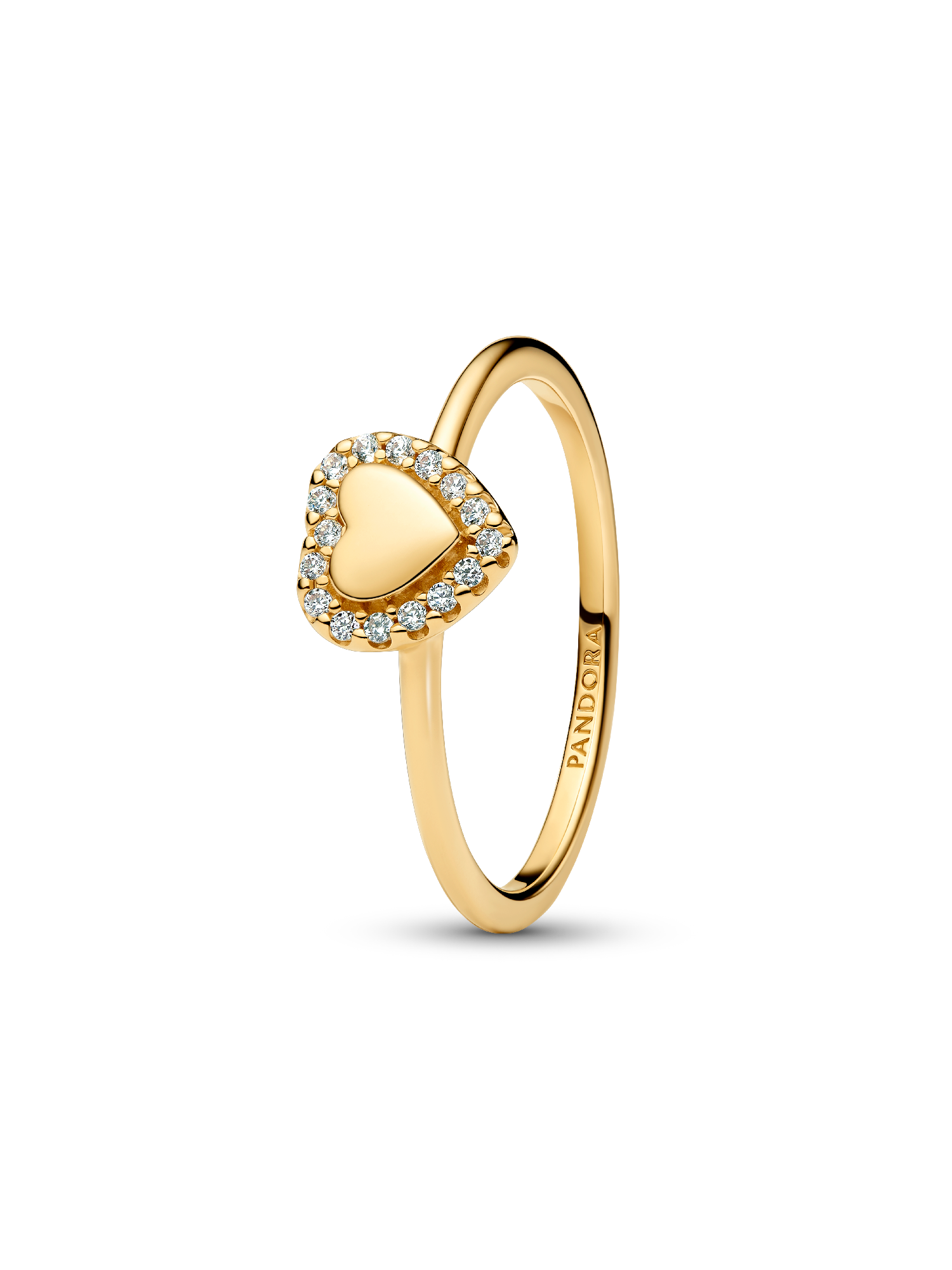 Bague Halo Cœur Gravable Dorée