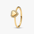 Bague Halo Cœur Gravable Dorée Bague Halo Cœur Gravable Dorée