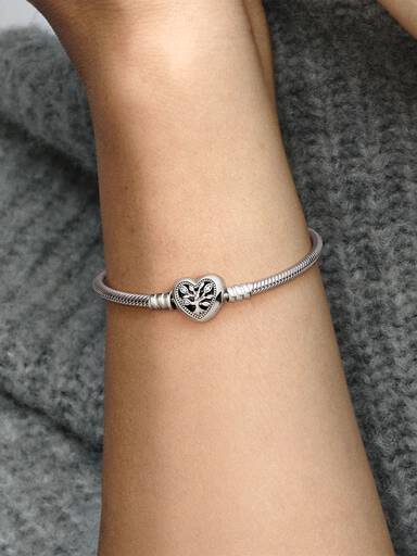 Bracelet Maille Serpent Fermoir Cœur Arbre de Vie