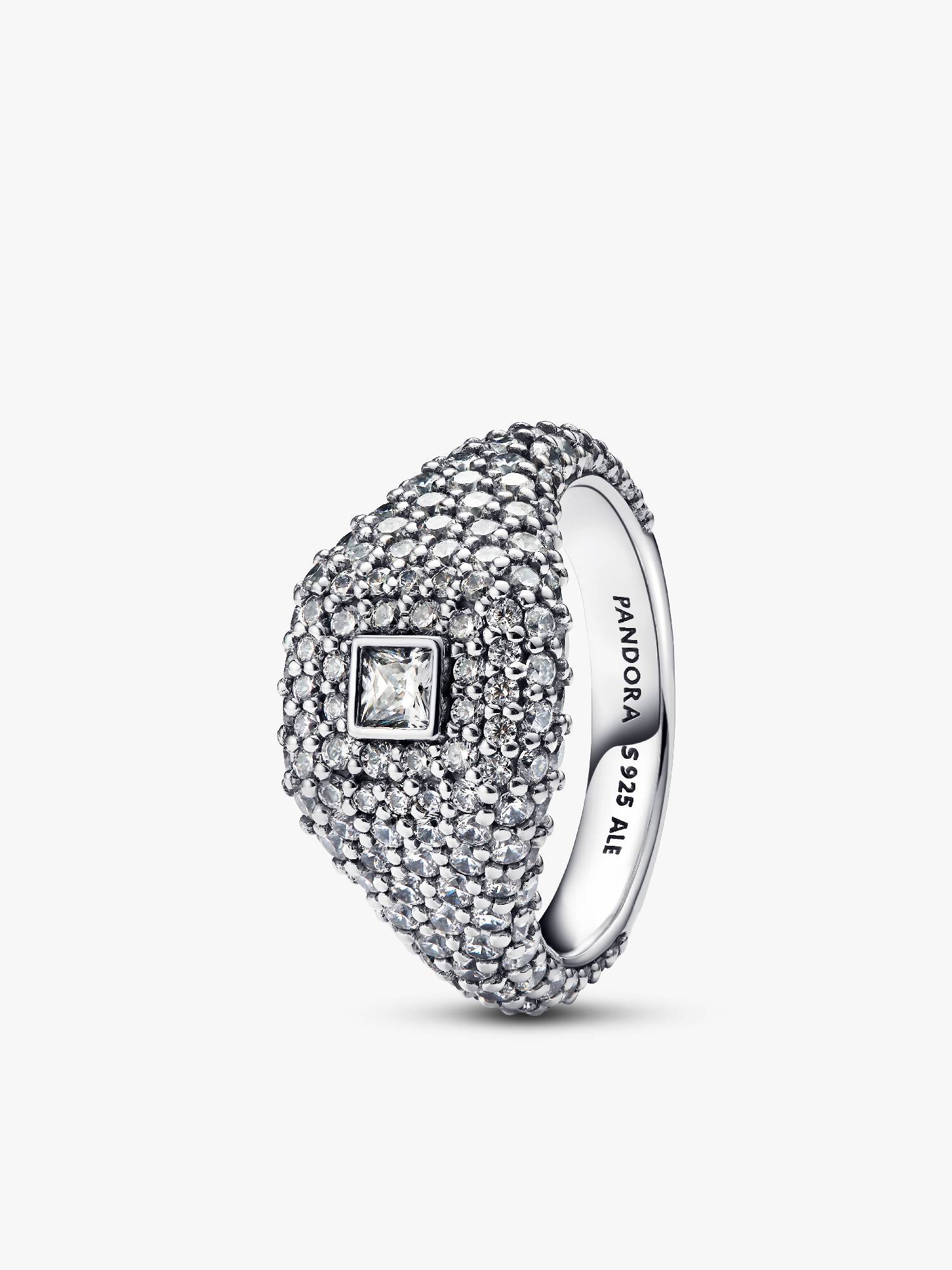 Bague Cocktail Carrée Pavée