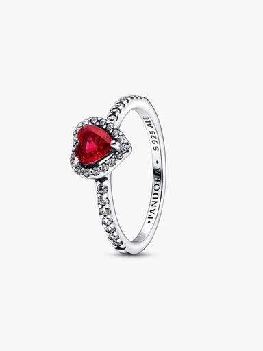 Bague Cœur Rouge Surélevé