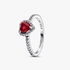 Bague Cœur Rouge Surélevé Bague Cœur Rouge Surélevé