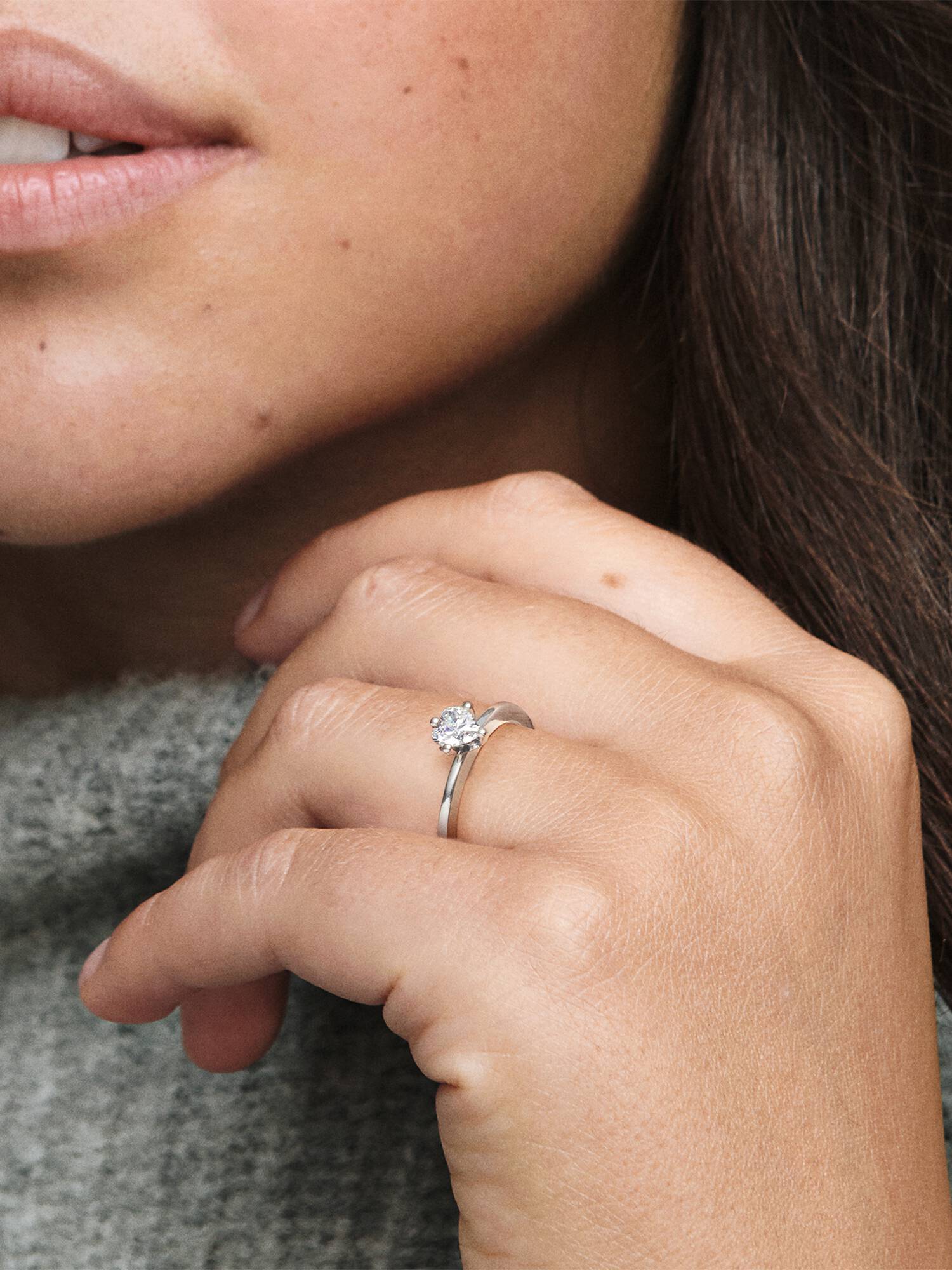 Bague Solitaire Cœur Incolore