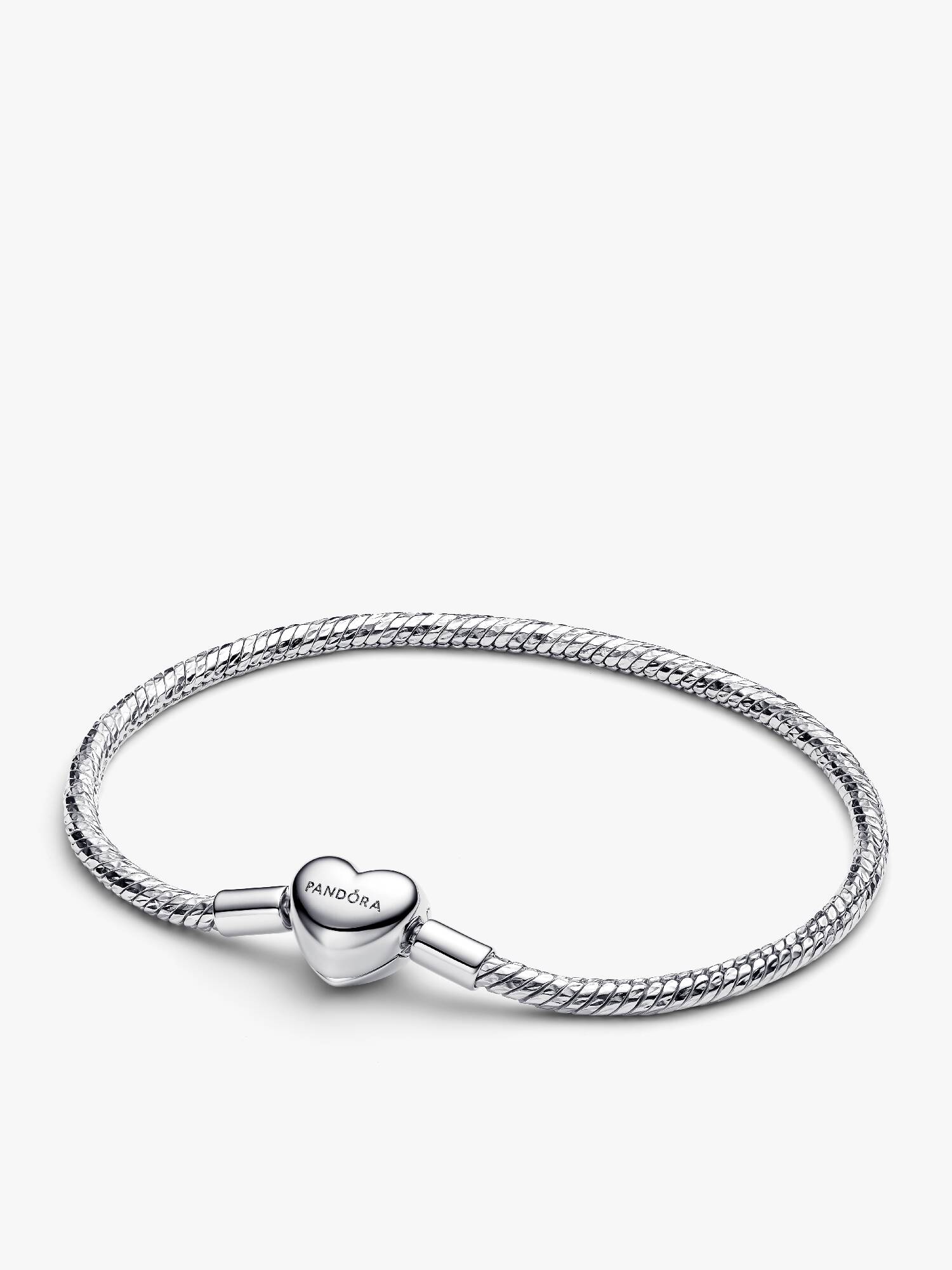 Bracelet Maille Serpent Facetté Fermoir Cœur