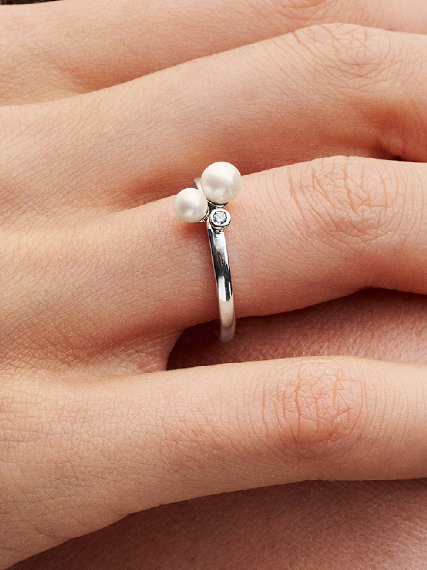 Bague Perles de Culture d'Eau Douce Traitées Duo