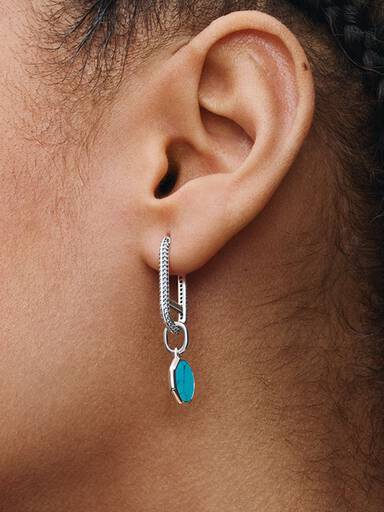 Mini Charm Médaillon Gravable Turquoise