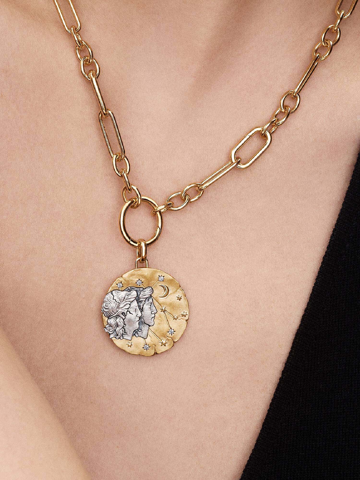 Charm Médaillon XL Signe du Gémeaux