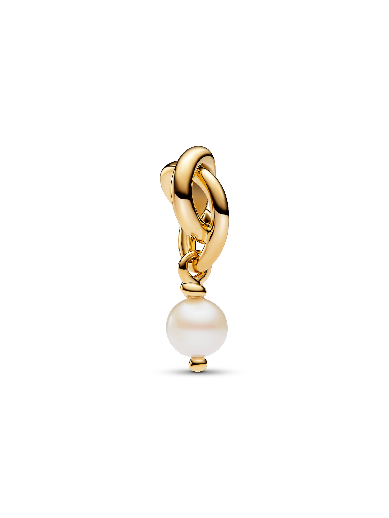 Charm Pendant Triple Cercle de l'Éternité Perle de Culture d’Eau Douce Traitée