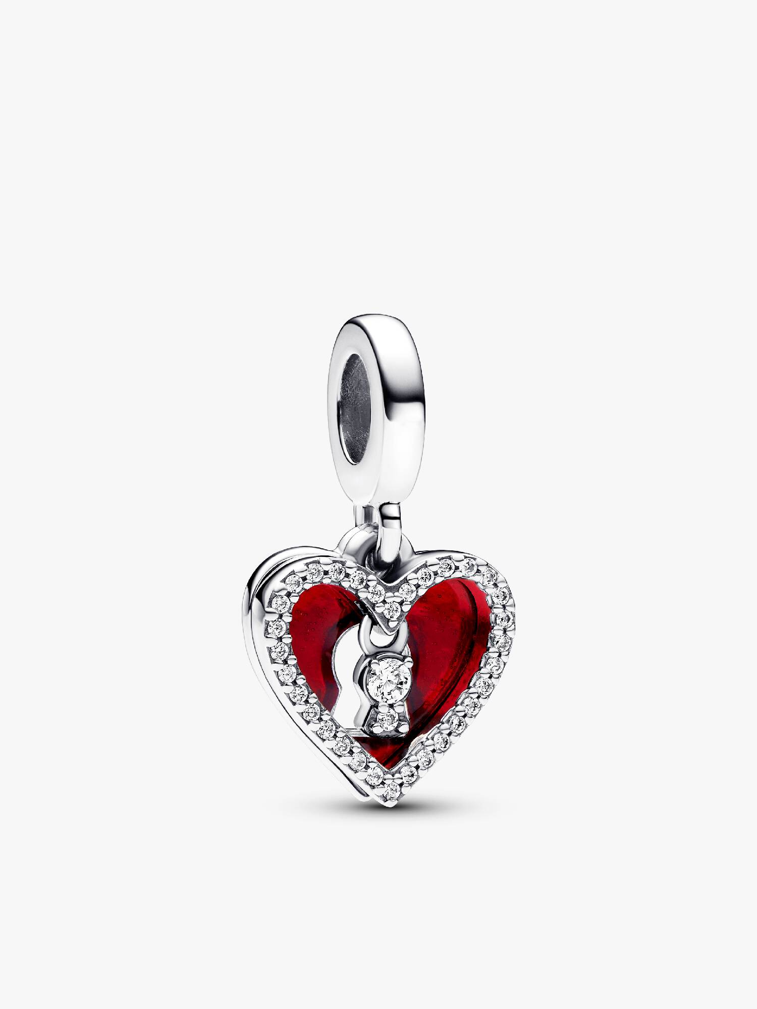 Double Charm Pendant Cœur Rouge & Serrure