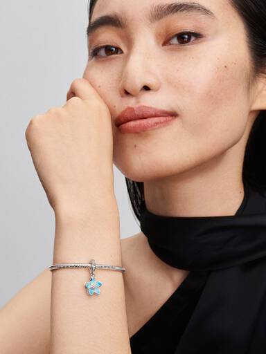 Charm Pendant Fleur Bleue