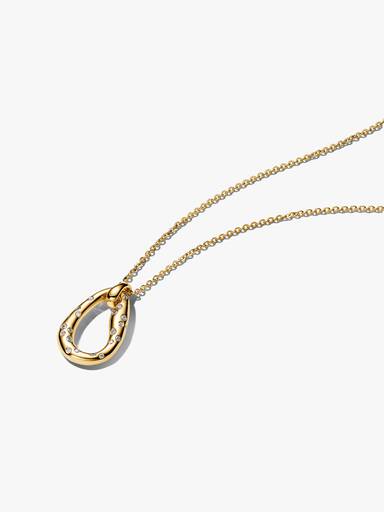 Collier avec Pendentif Serti de Forme Organique Doré