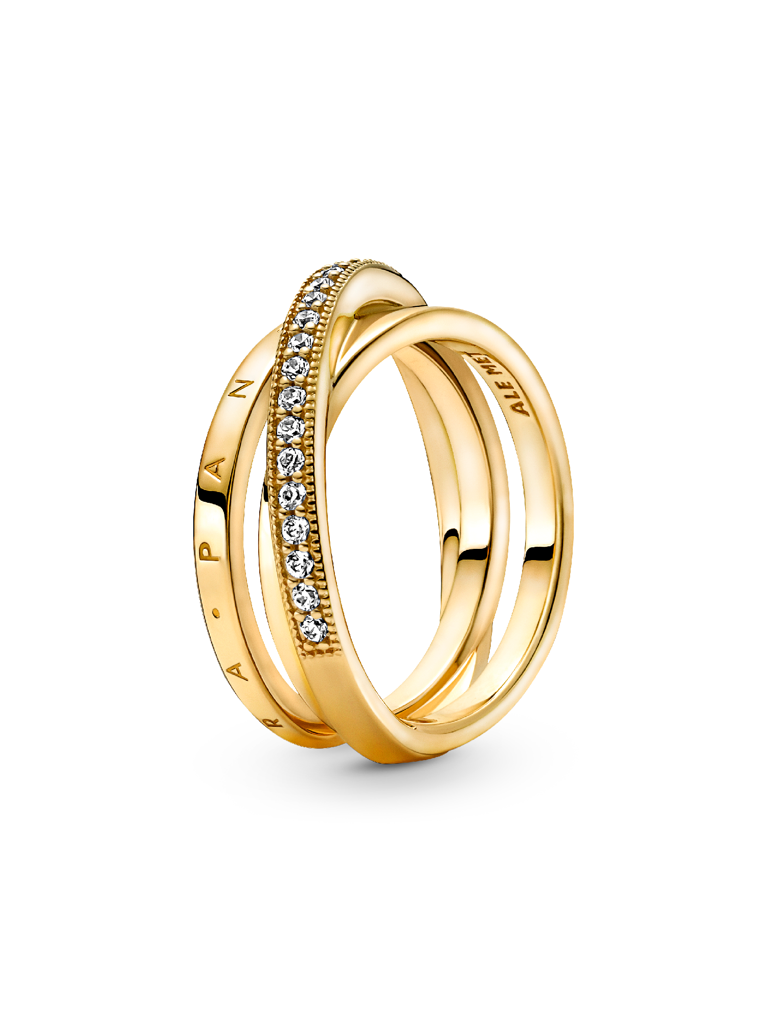 Anneau Triple Pavé Croisé