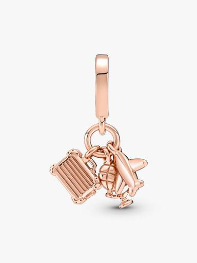 Charm Pendant Avion, Globe & Valise