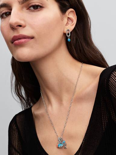 Mini Dangle Cœur Turquoise