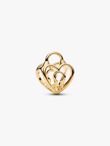 Charm Cadenas Cœur Ajouré Doré