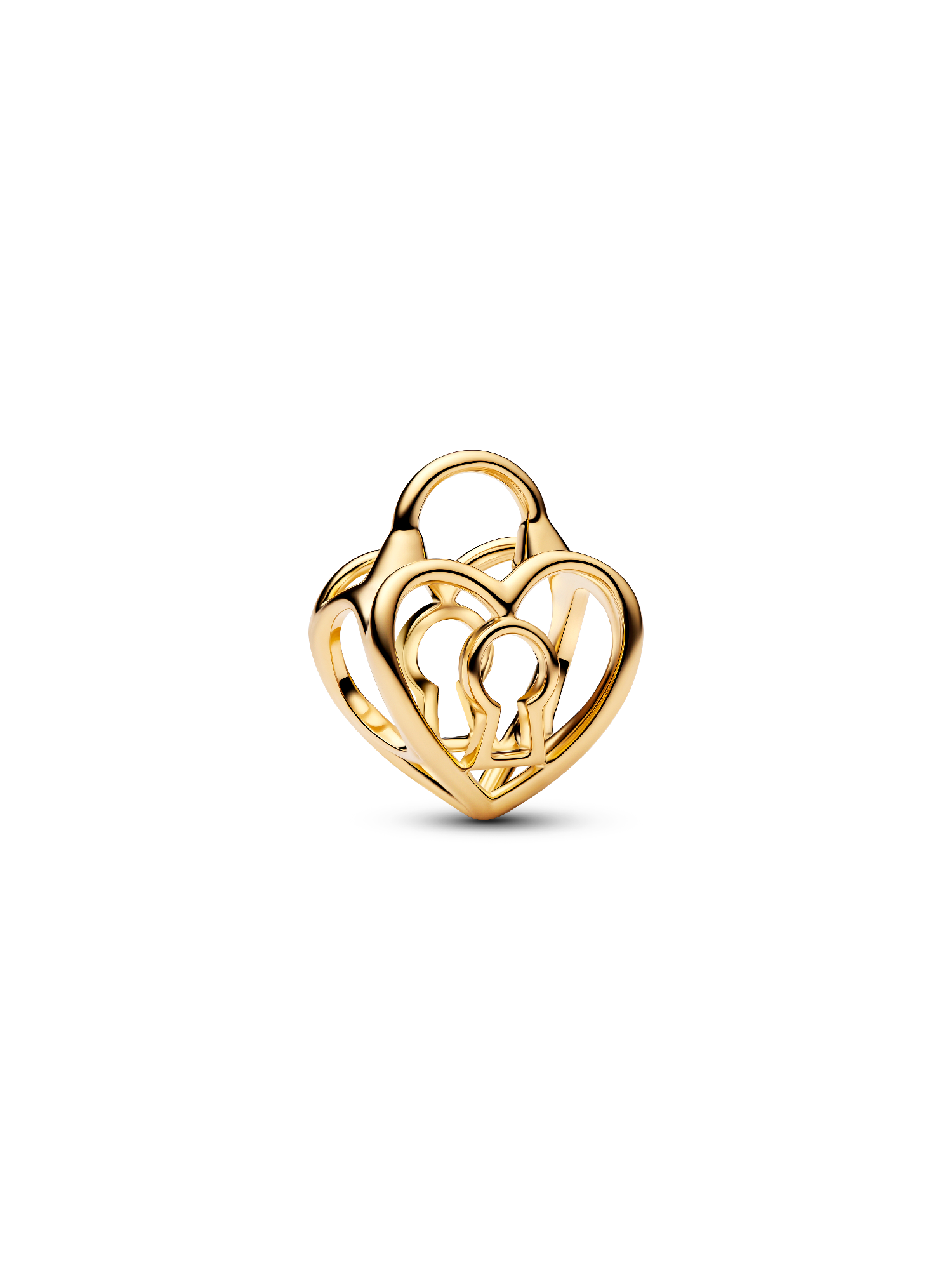 Charm Cadenas Cœur Ajouré Doré