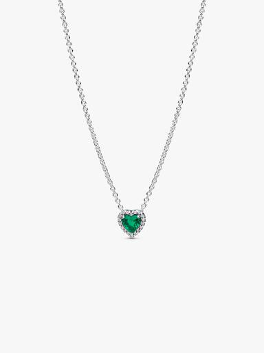 Collier Cœur Vert Surélevé