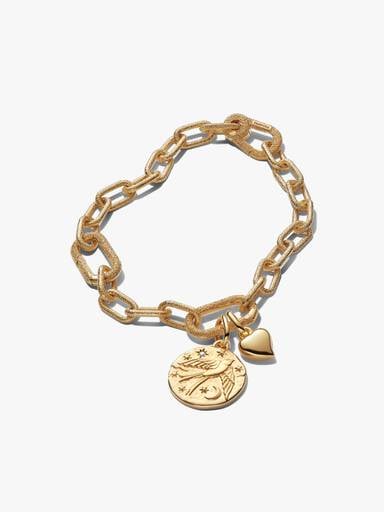 Bracelet Composé Médaillon Cœur & Hirondelle