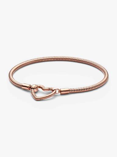 Bracelet Maille Serpent Fermoir Cœur Pandora Moments