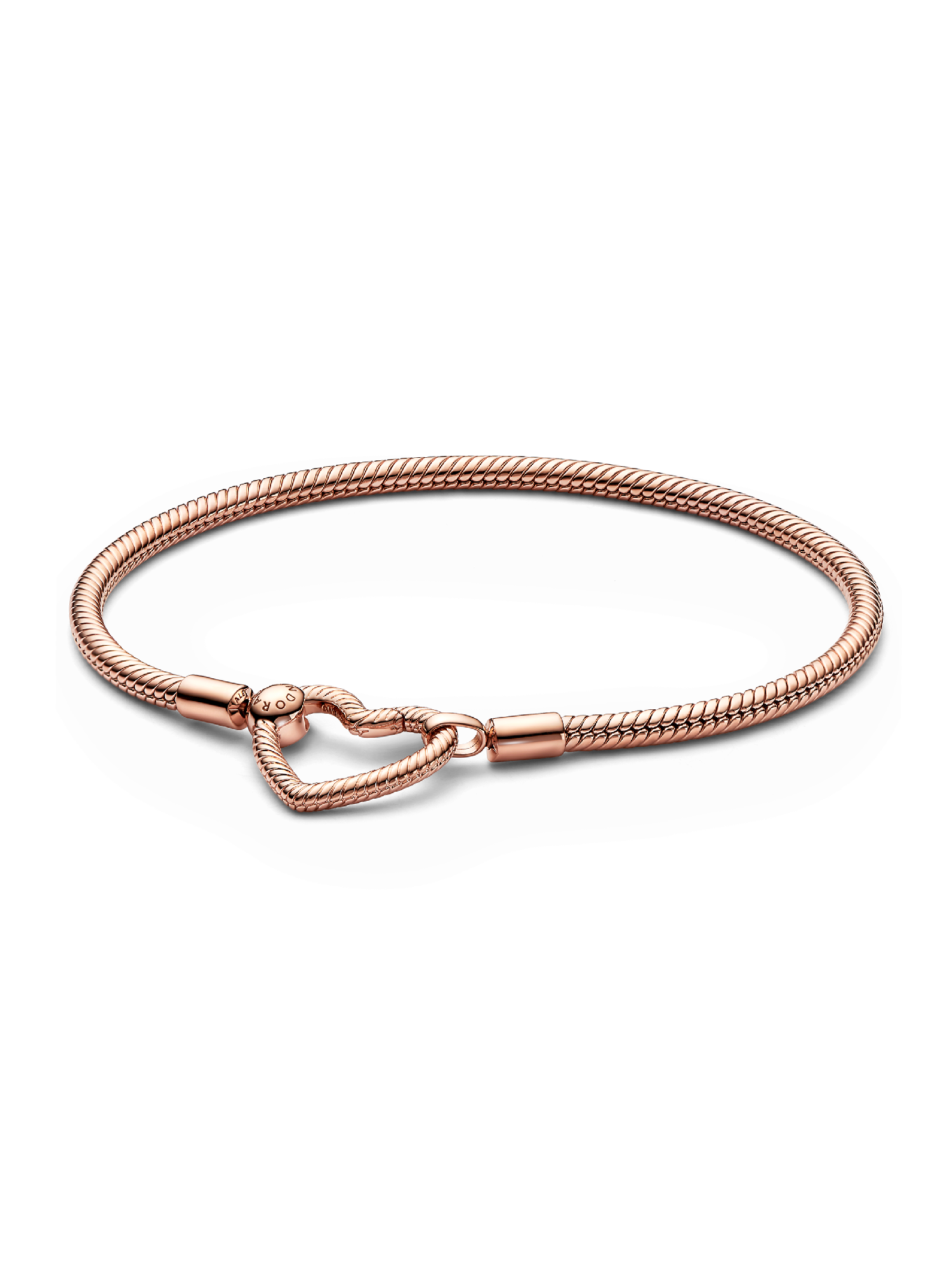 Bracelet Maille Serpent Fermoir Cœur Pandora Moments