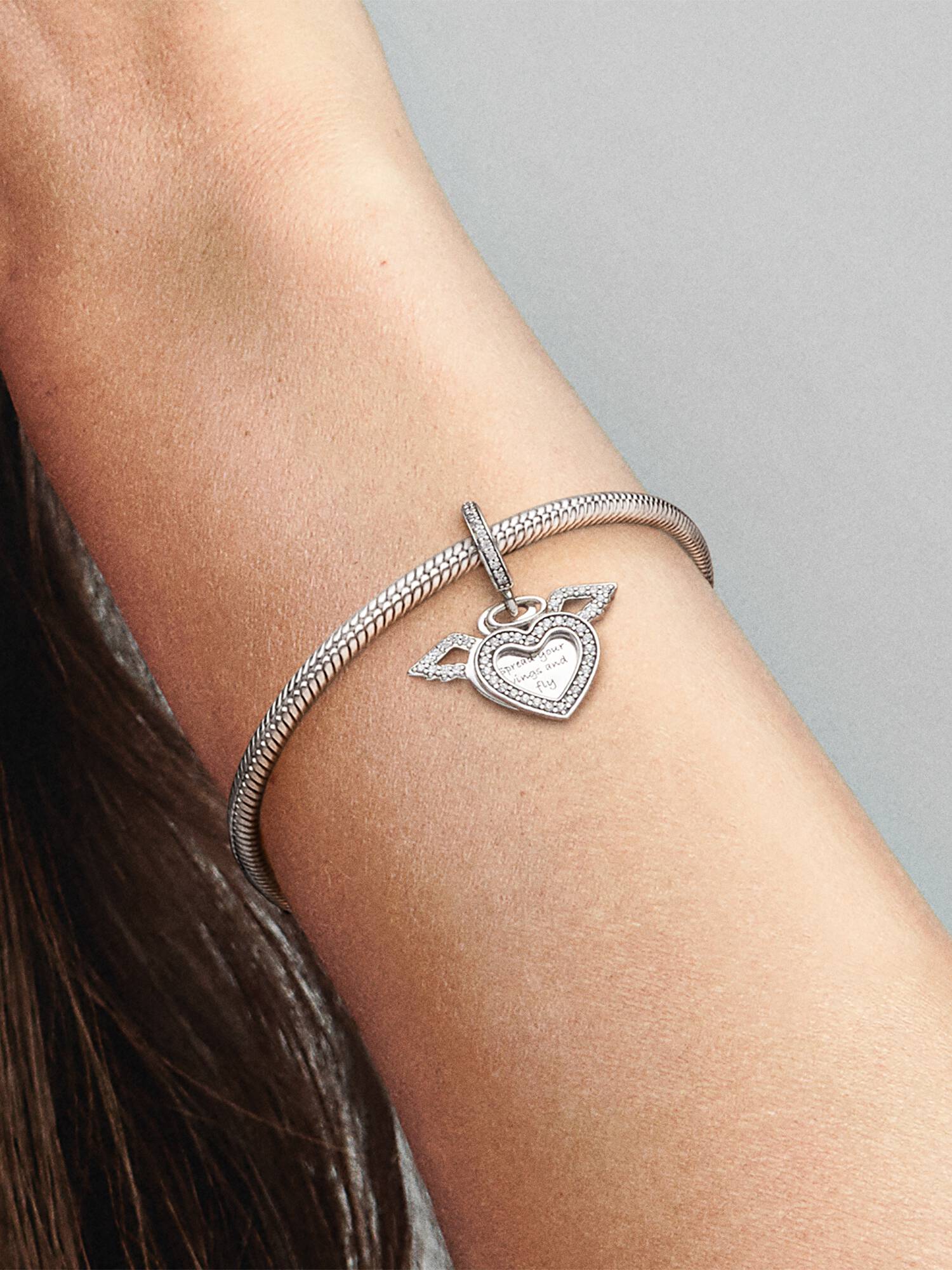 Charm Pendant Cœur et  Ailes d'Ange