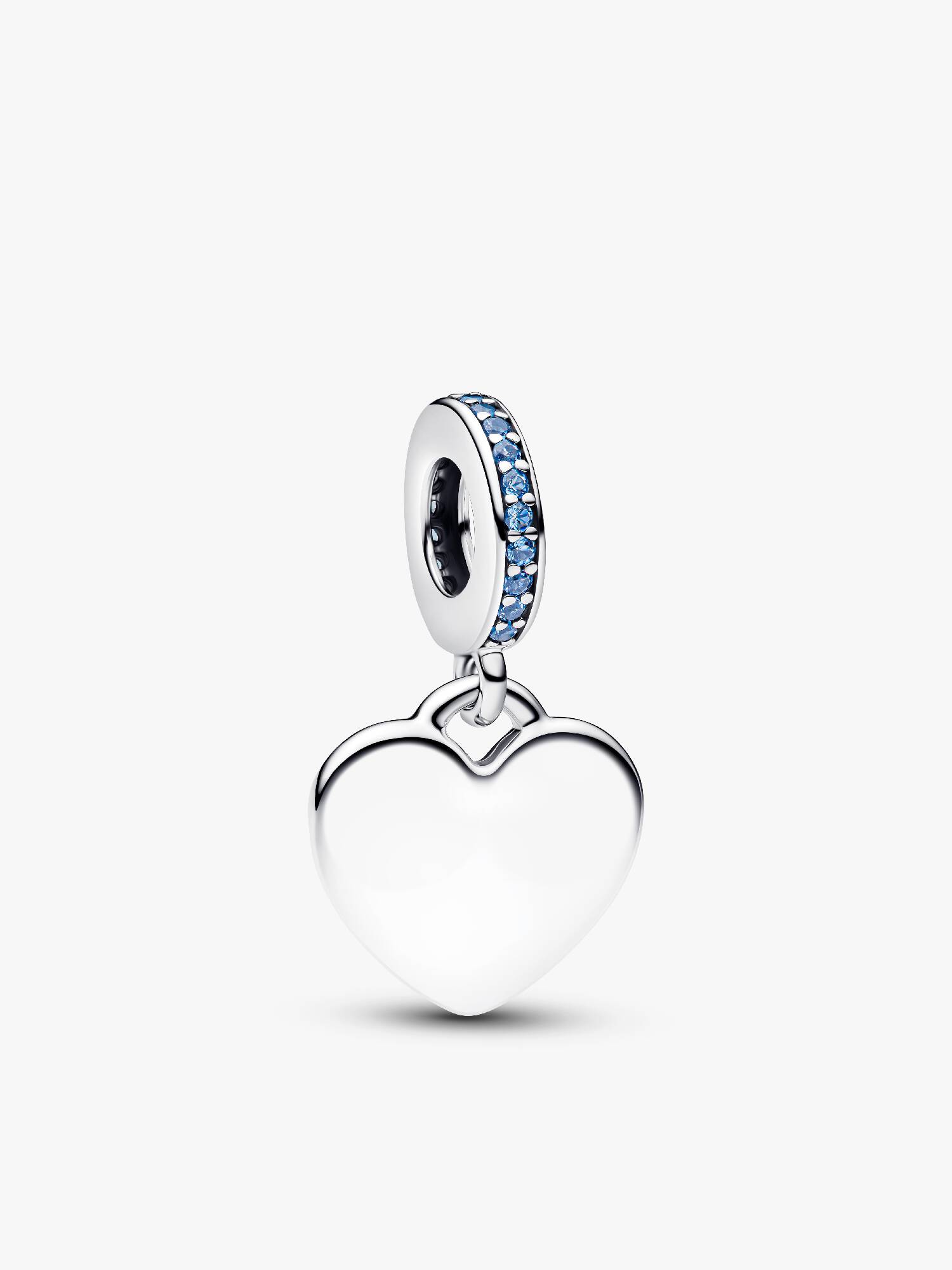 Charm Pendant Pierre Bleue Cœur Gravable