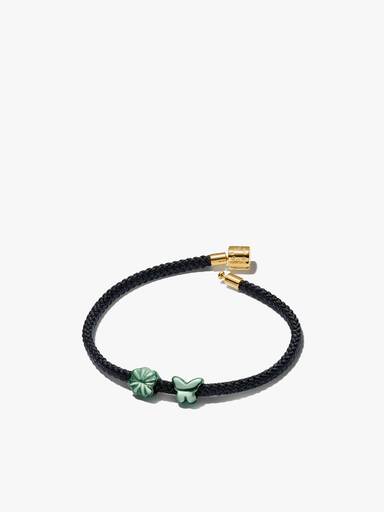 Bracelet Cordon Composé Mini Charms Papillon & Trèfle