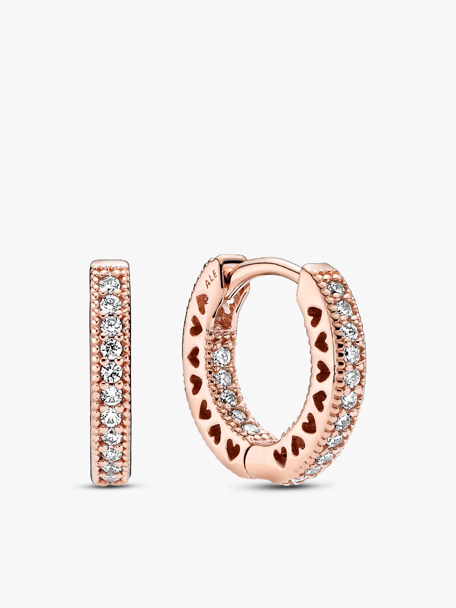 Boucles d'Oreilles Créoles Cœur Pavé