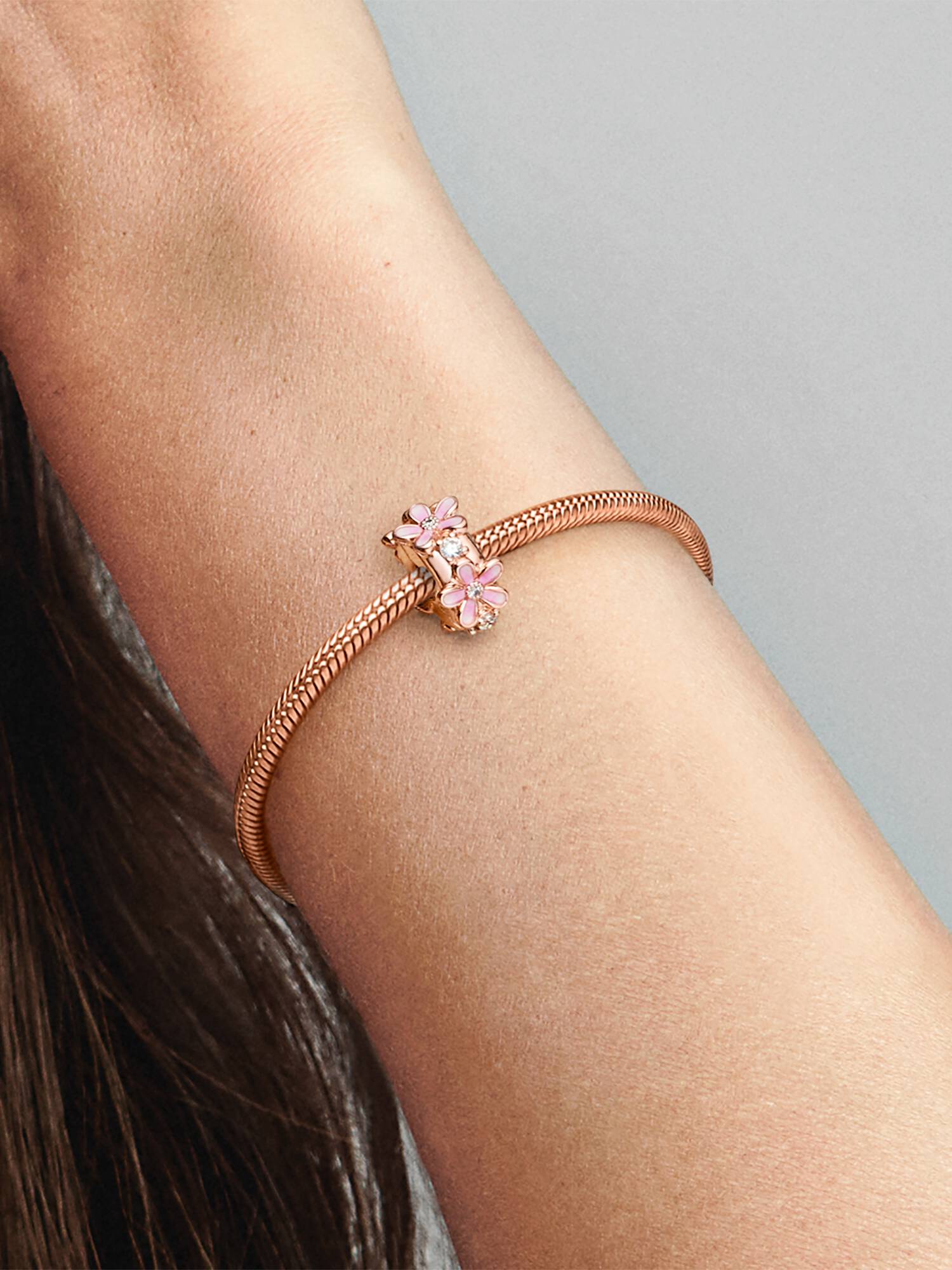 Charm Clip Espaceur Marguerite Rose