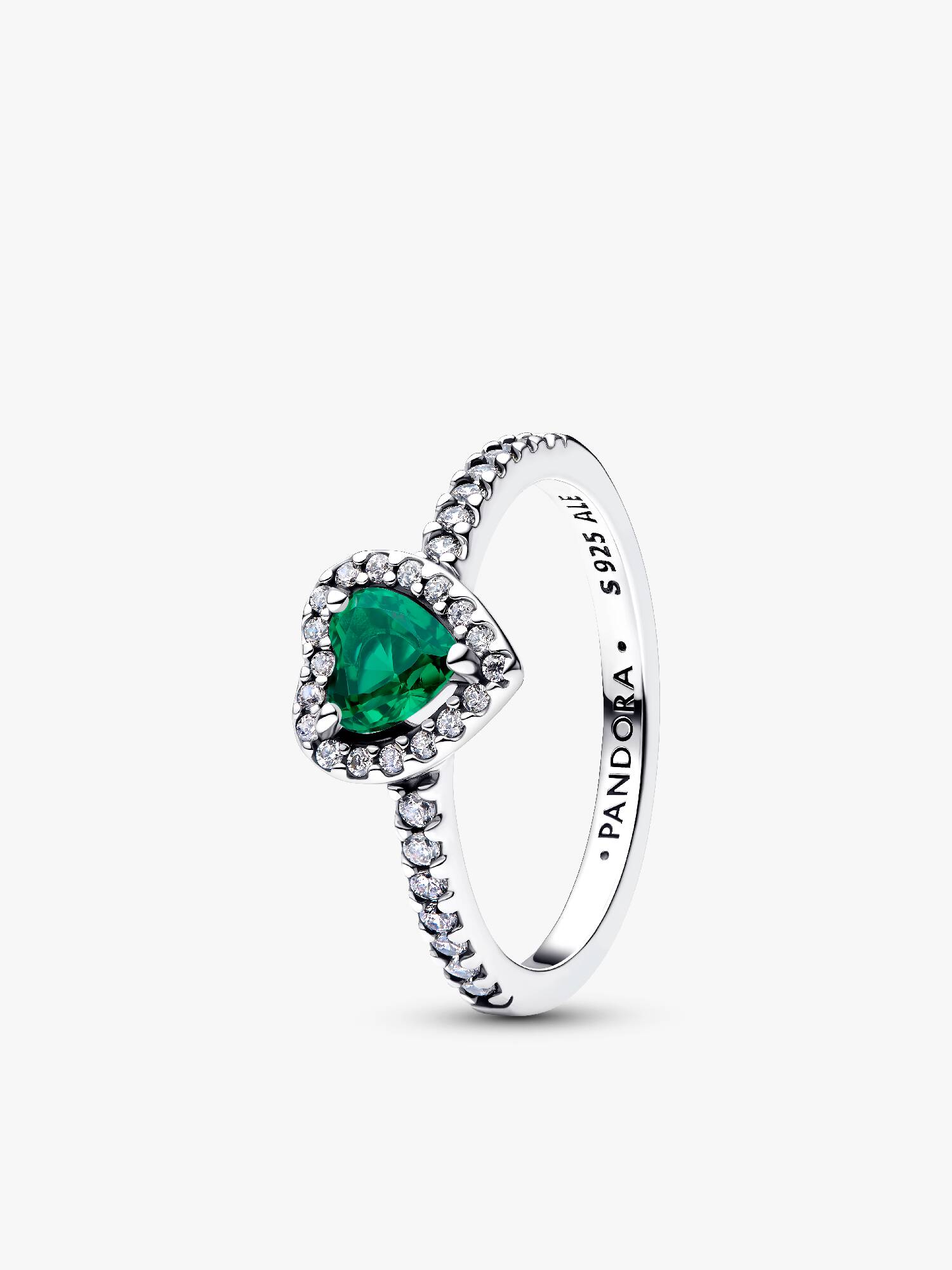 Bague Cœur Vert Royal Surélevé