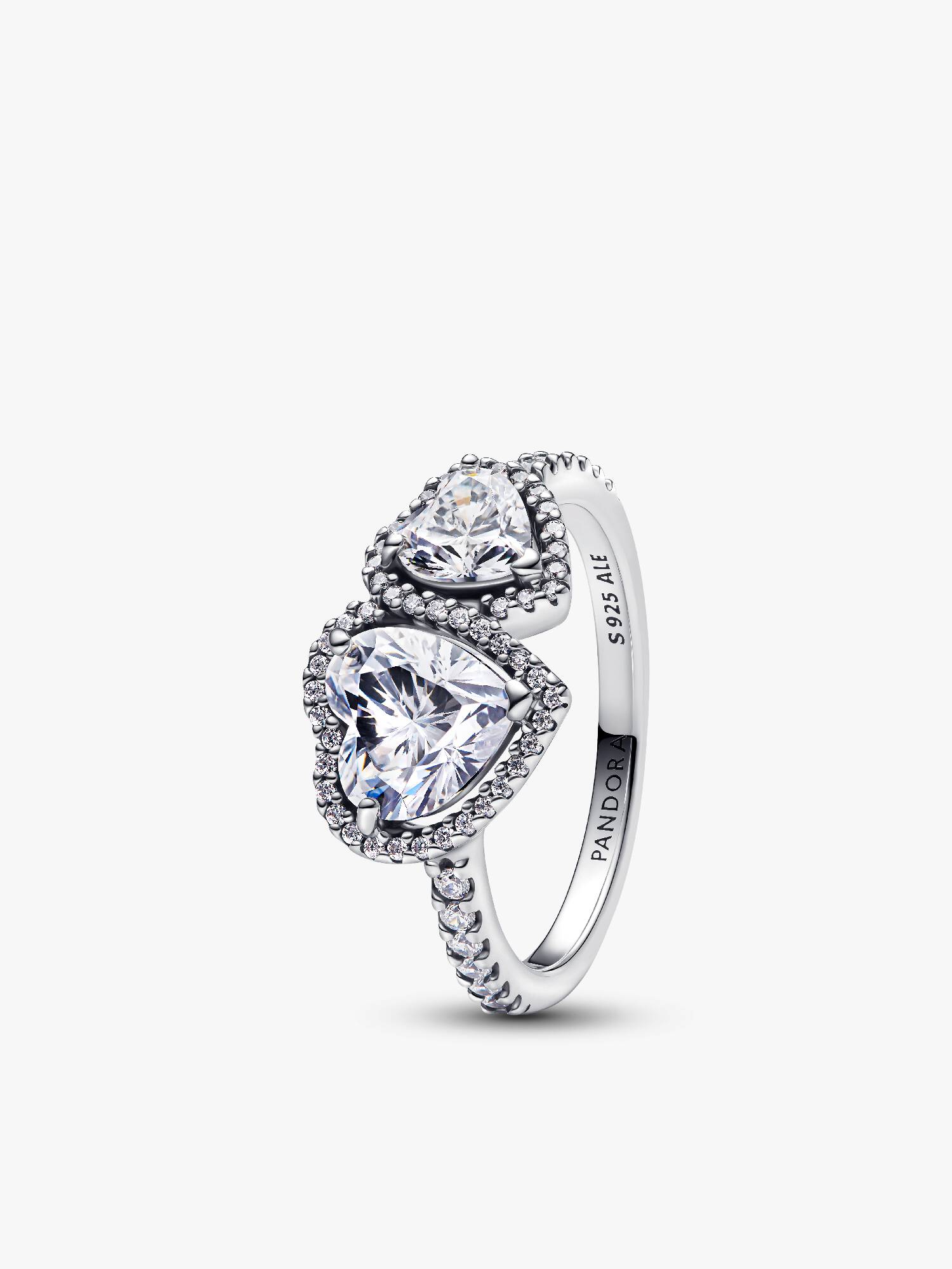 Bague Cœurs Halo Scintillant