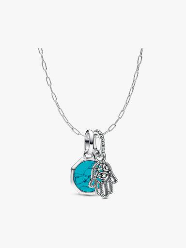 Coffret Cadeau Mini médaillon gravable turquoise Pandora ME