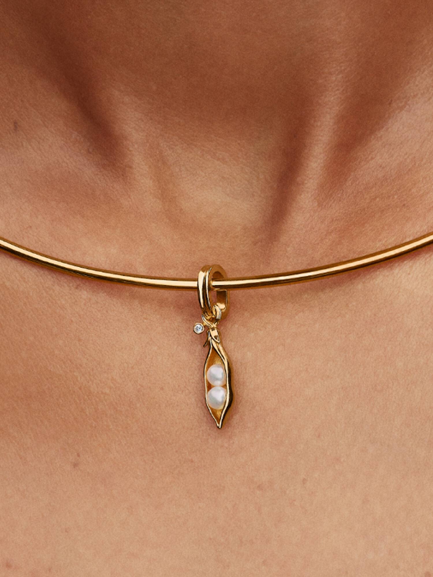 Charm Pendant Perles de Culture d'Eau Douce Traitées Baroques