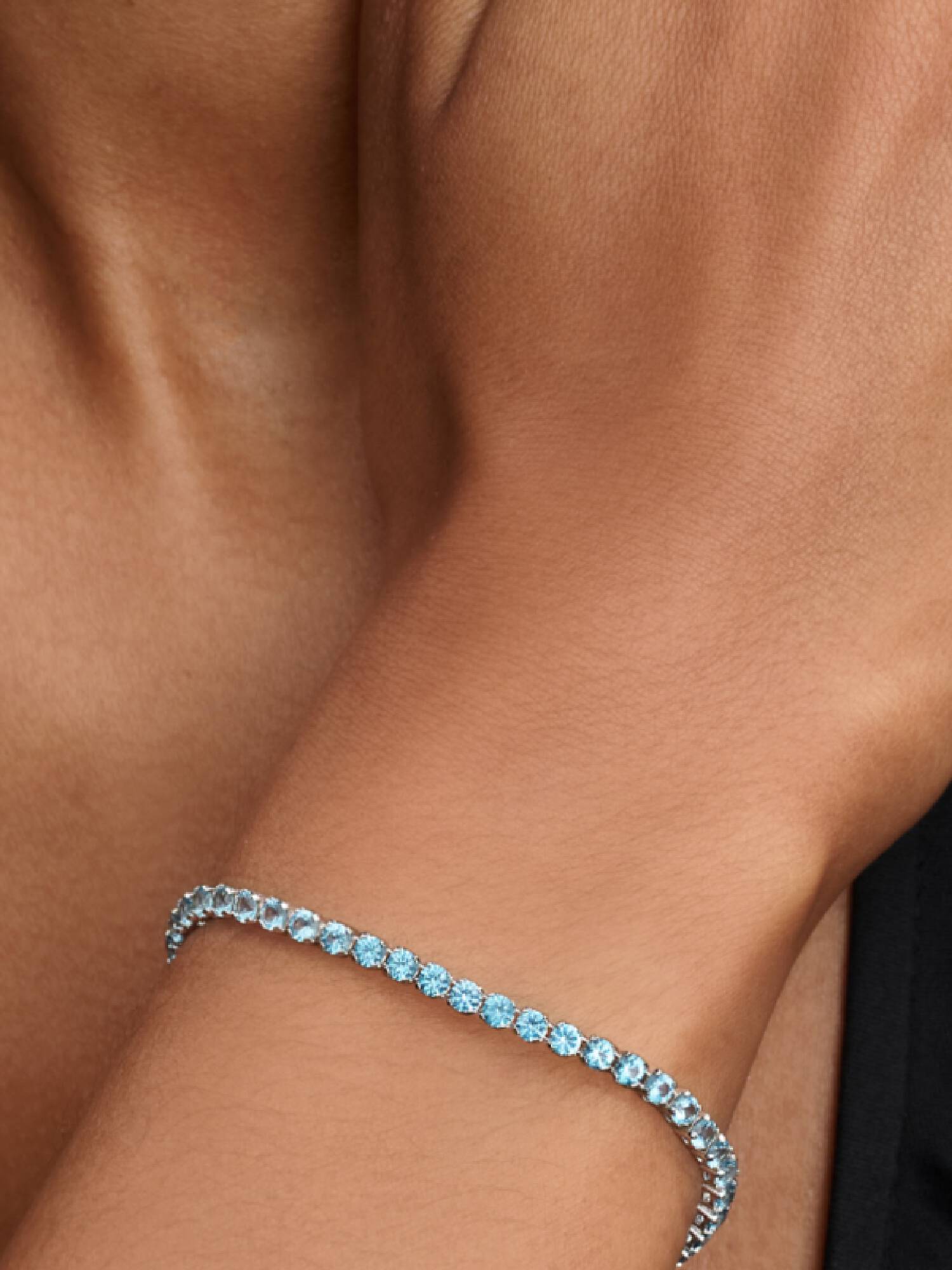 Bracelet Rivière Bleu Clair Scintillant