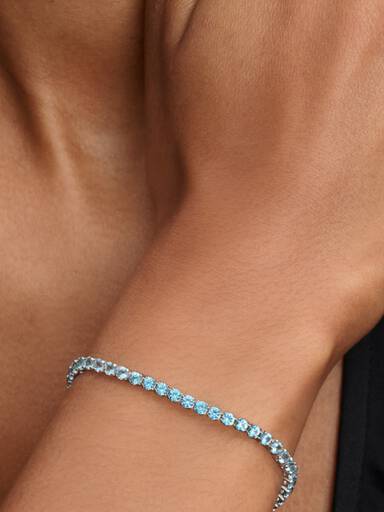 Bracelet Rivière Bleu Clair Scintillant
