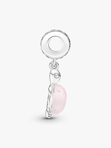 Charm Pendant Tortue de Mer Rose en Verre de Murano