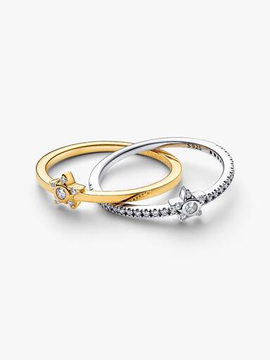 Bague Croisée Étoiles Scintillantes