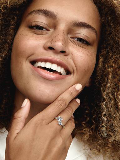 Bague Scintillante Cœur Double