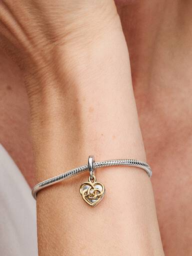 Charm Pendant Double Mum (Maman) Gravable Diamant de Synthèse