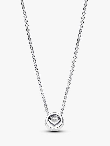 Collier Pendentif Halo Rond Scintillant