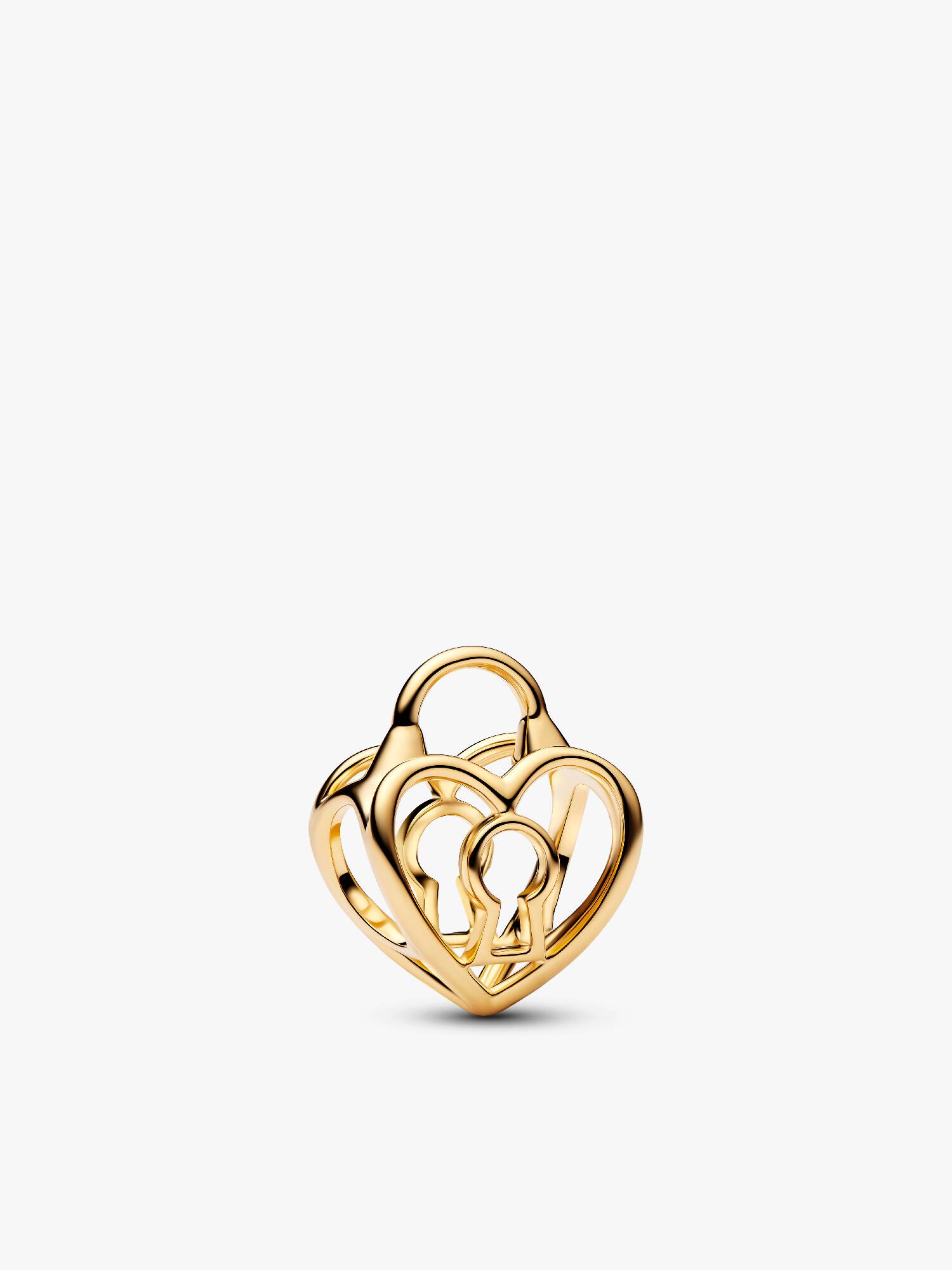 Charm Cadenas Cœur Ajouré Doré