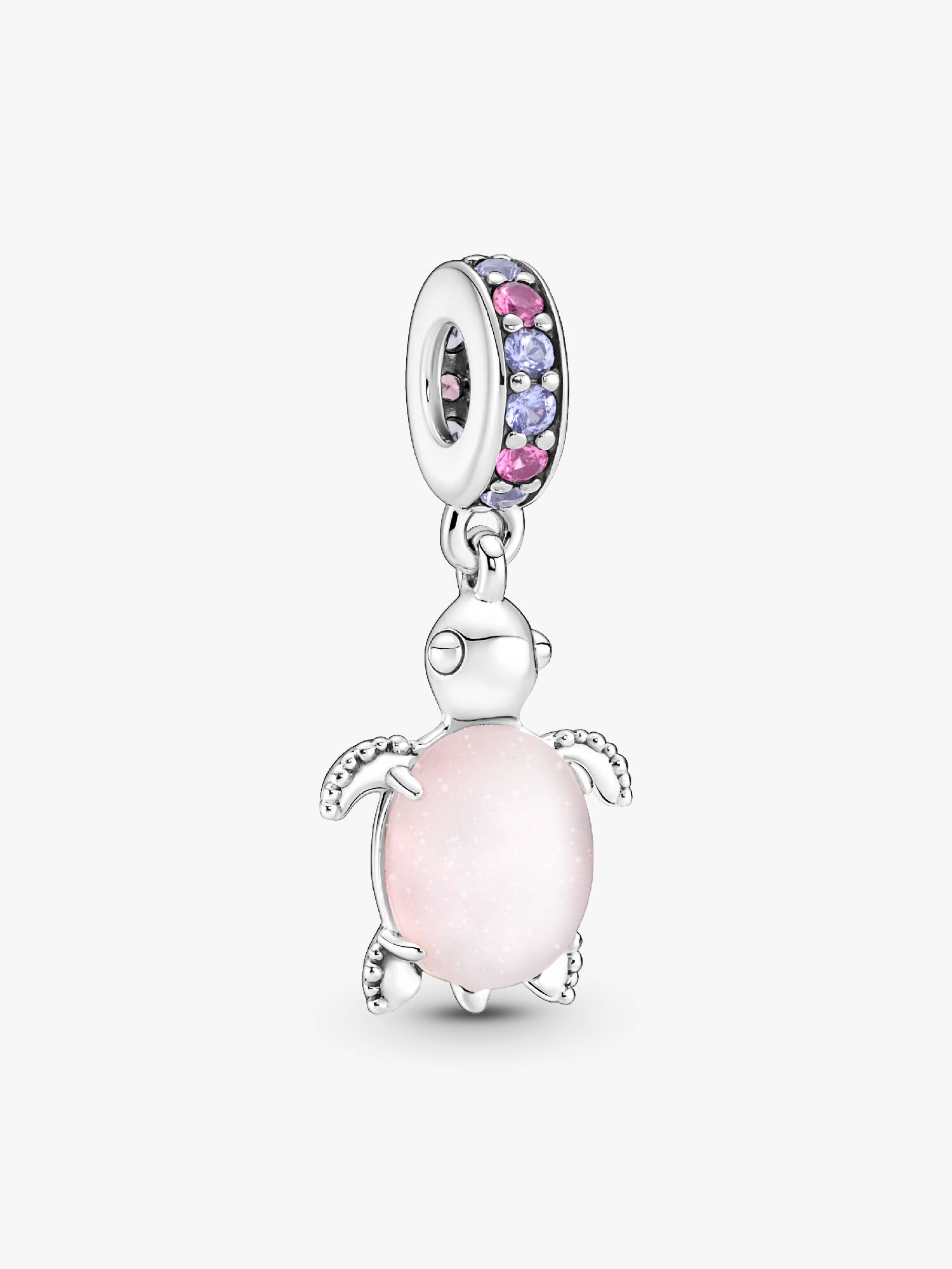 Charm Pendant Tortue de Mer Rose en Verre de Murano