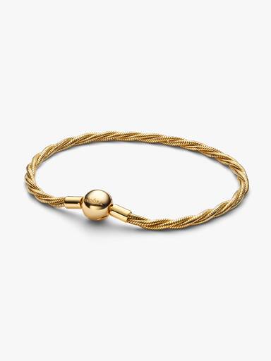 Bracelet Maille Serpent Torsadée Fermoir Pandora Rond