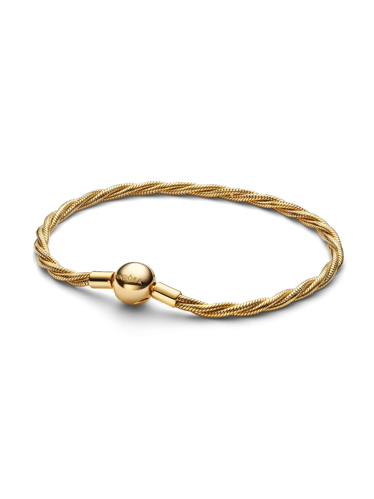 Bracelet Maille Serpent Torsadée Fermoir Pandora Rond