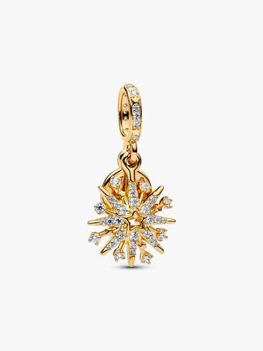 Charm Pendant Double Feu d'Artifice Scintillant