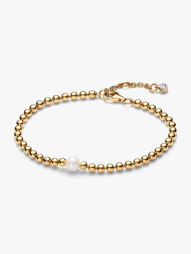 Bracelet Perle de Culture d'Eau Douce Traitée & Détails Sertis Grain