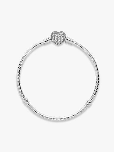 Bracelet Maille Serpent & Cœur Scintillant