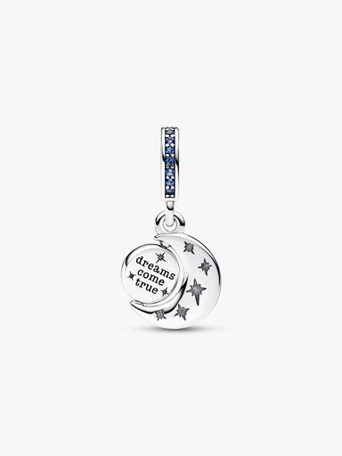 Charm Pendant Rotatif Lune Scintillante