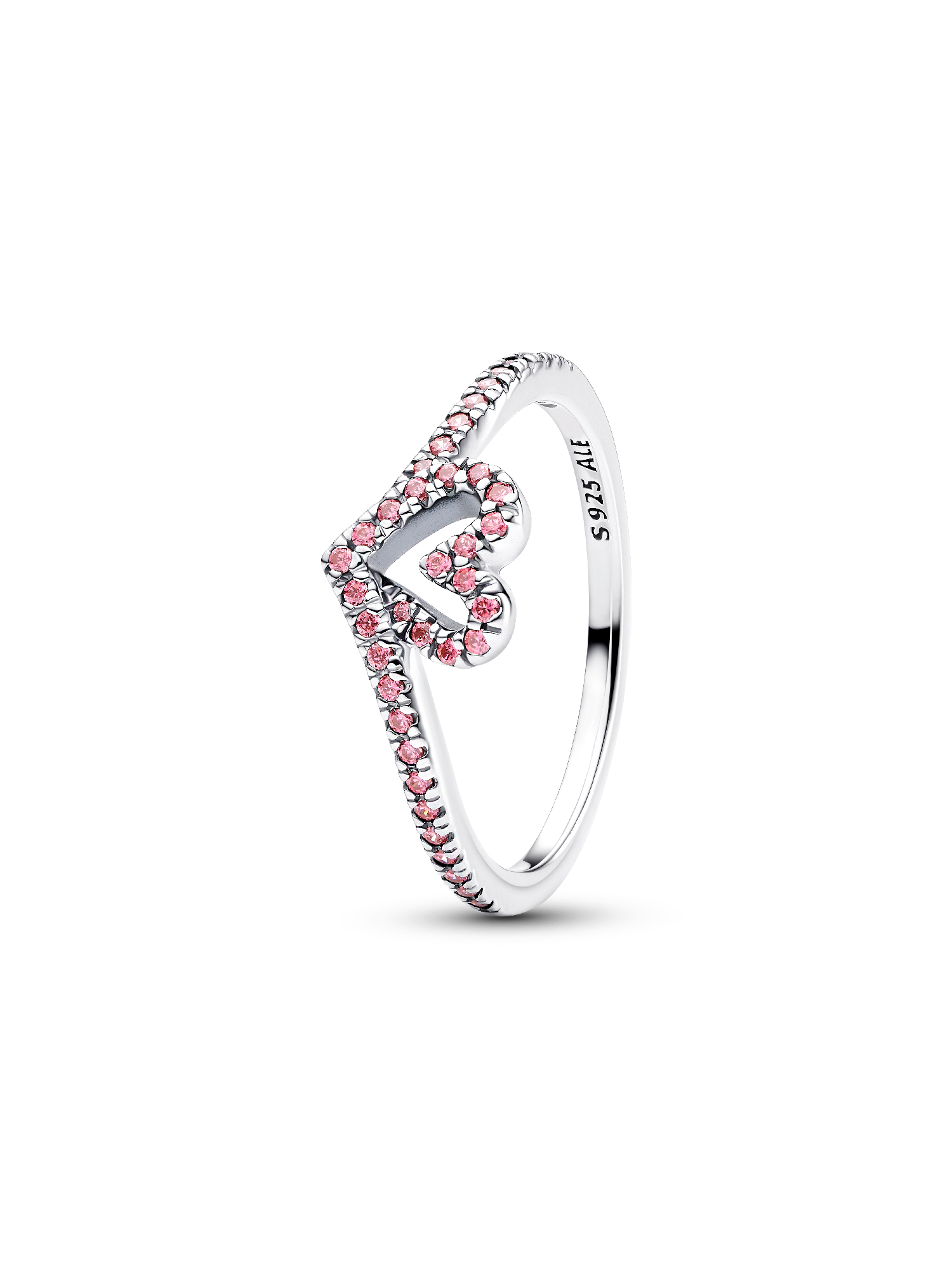 Bague Cœur Rose Chevron Scintillante